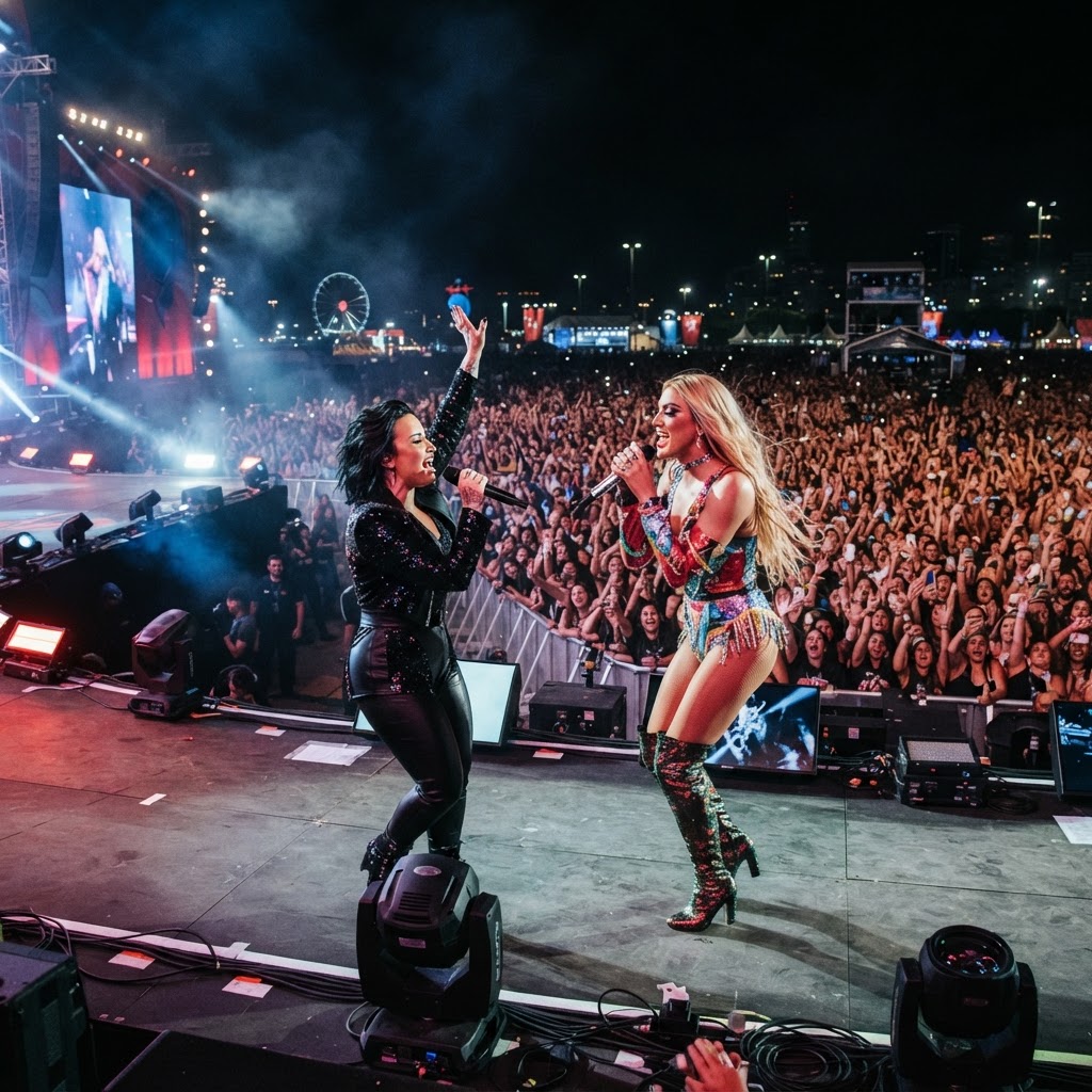 Demi Lovato agita multid�o em grande show com participa��o de Pabllo Vittar no Rock in Rio