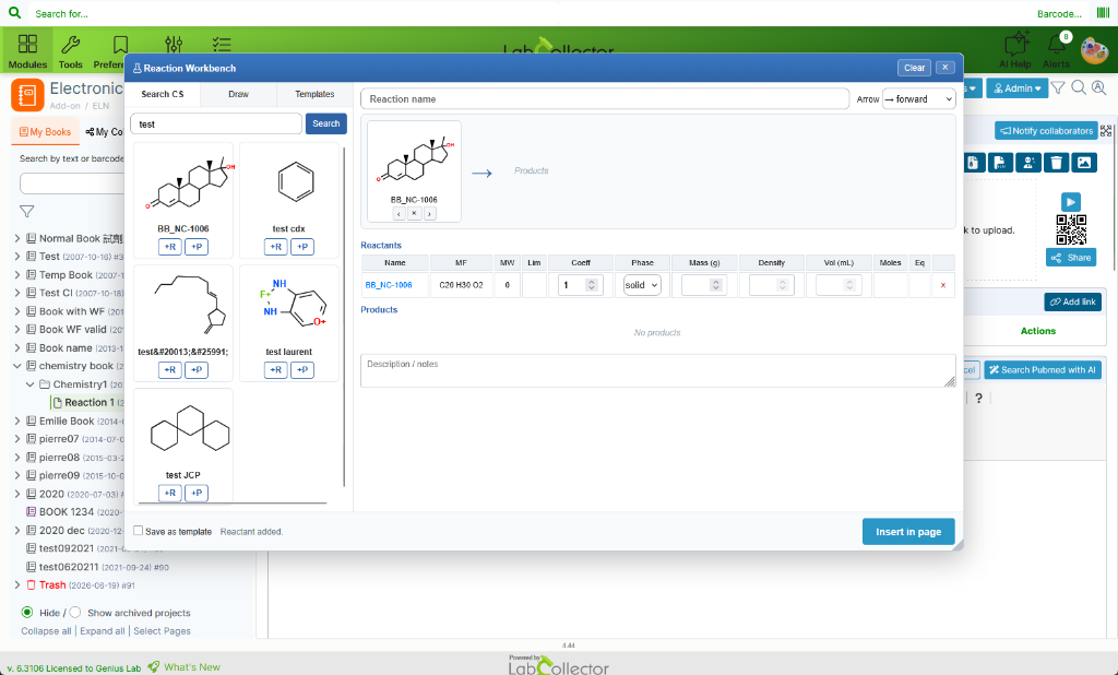 Reaction Workbench