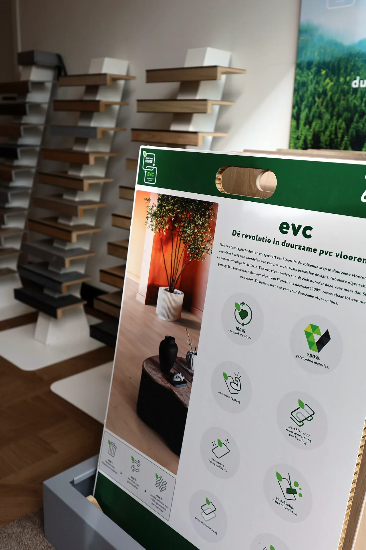 Traprenovatie display en EVC vloer presentatie