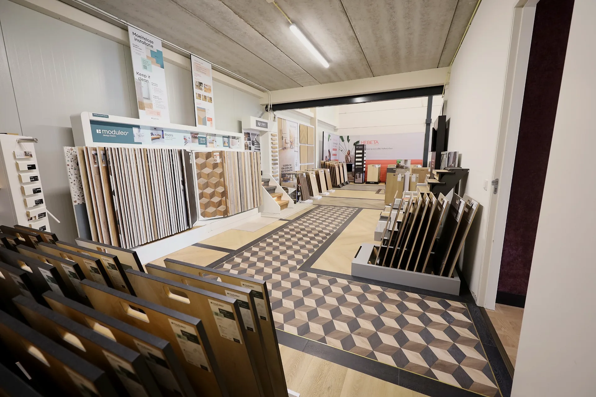 Moduleo collectie en kubuspatroon vloer