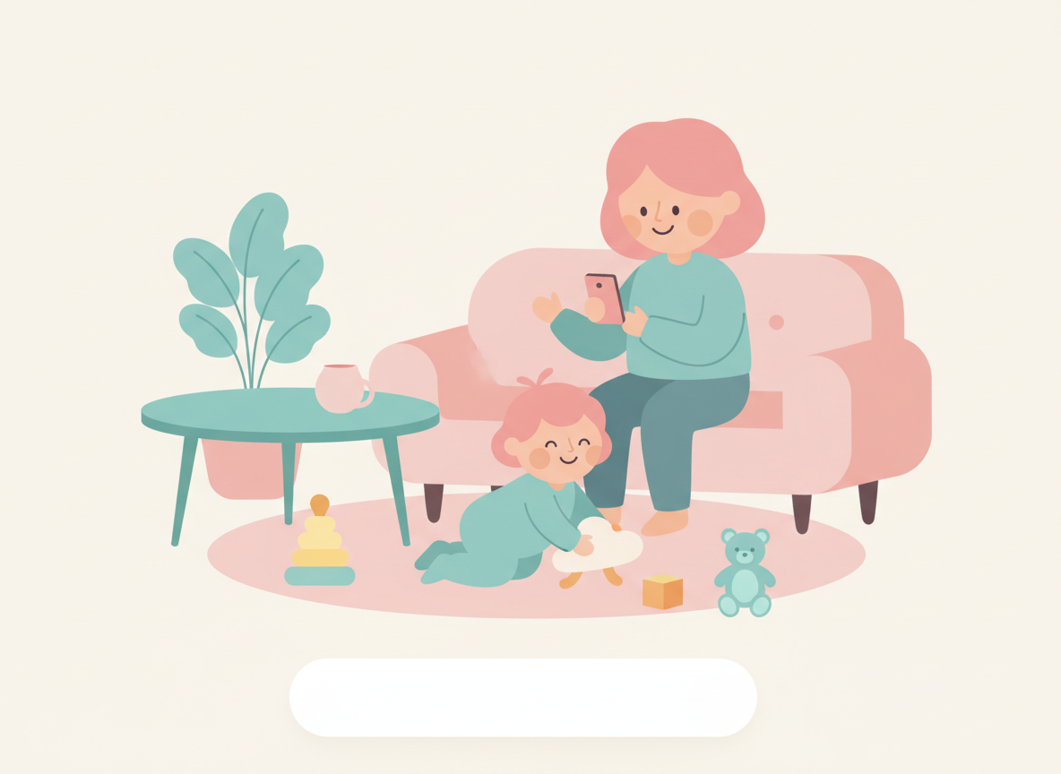 Parent checking nursery updates