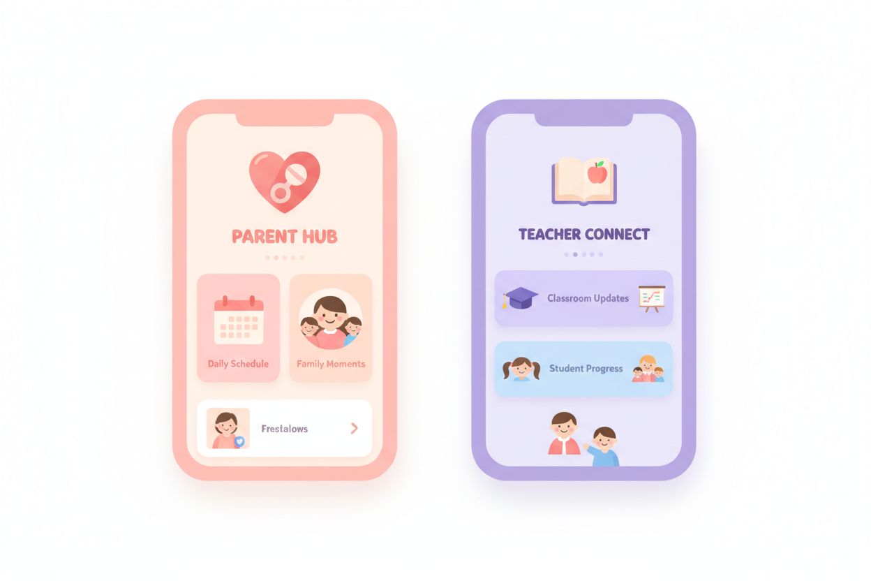 Parent app vs Teacher app comparison