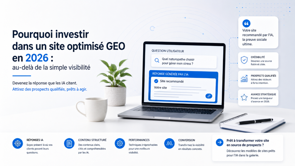 Pourquoi investir dans un site optimisé GEO en 2026 : au-delà de la simple visibilité