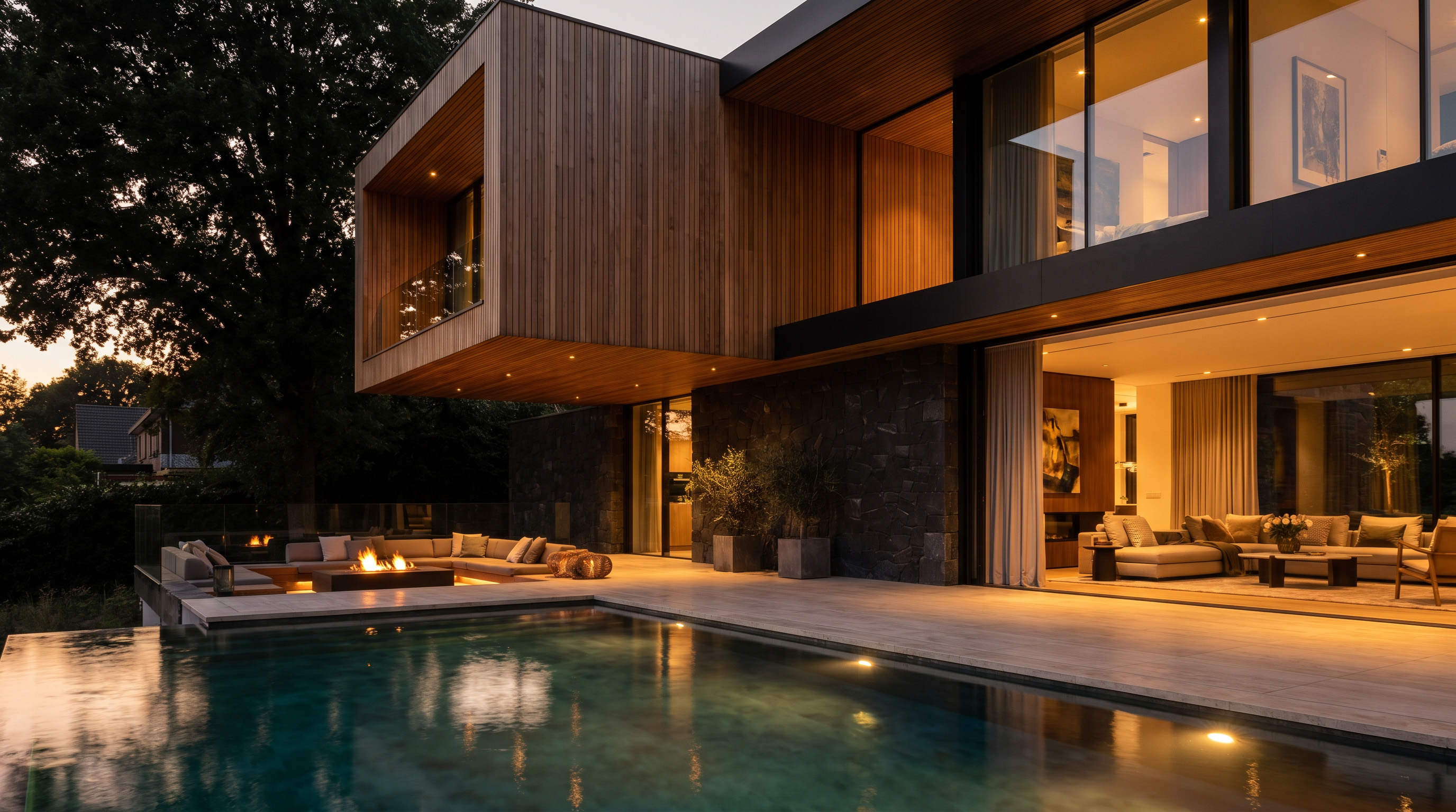 Luxury brutalist modern home