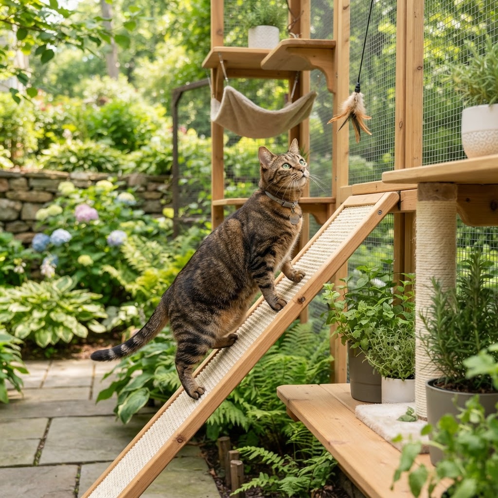 Gatto in giardino: Guida Veterinaria alla Sicurezza e Arricchimento