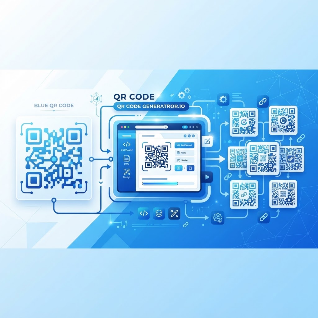 Blue QR Code Vs QR Code Generator Io guide illustration