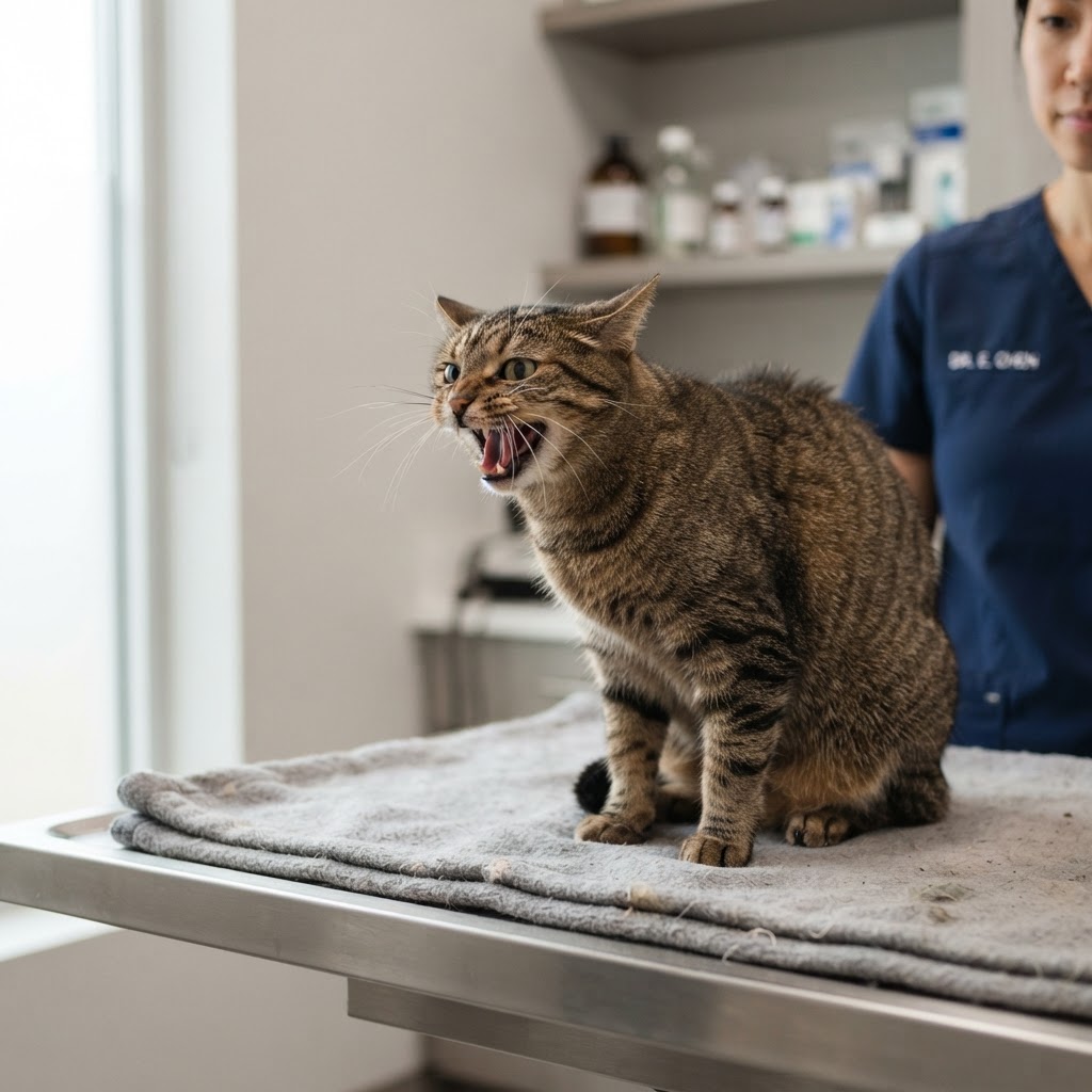 Gatto che soffia senza motivo: cause veterinarie e comportamentali