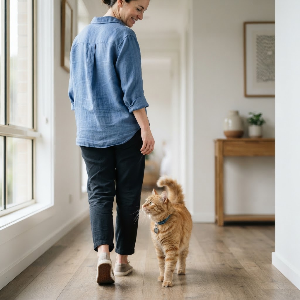 Gatto che segue il proprietario per casa: perché lo fa?