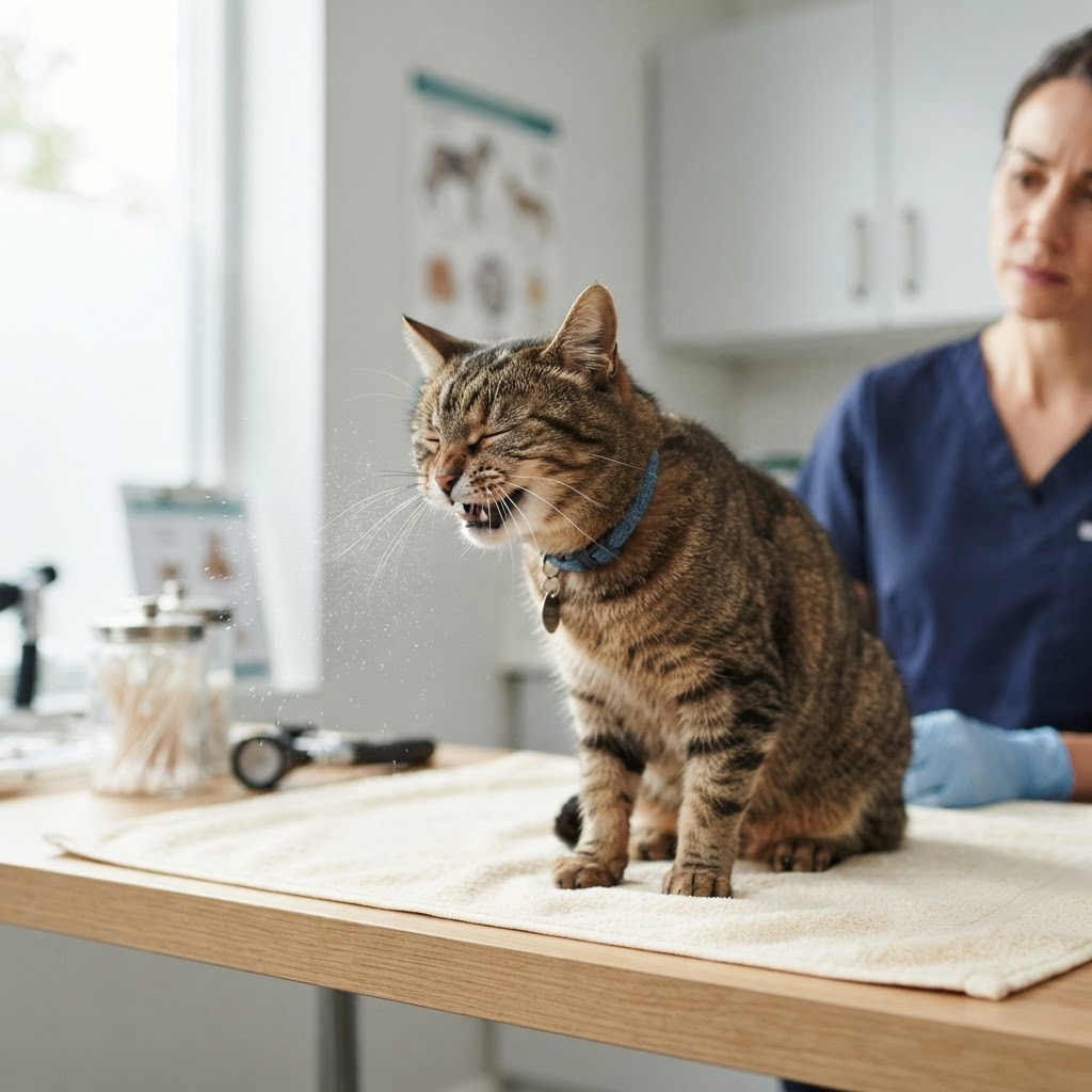 Gatto che starnutisce spesso: cause possibili e quando preoccuparsi