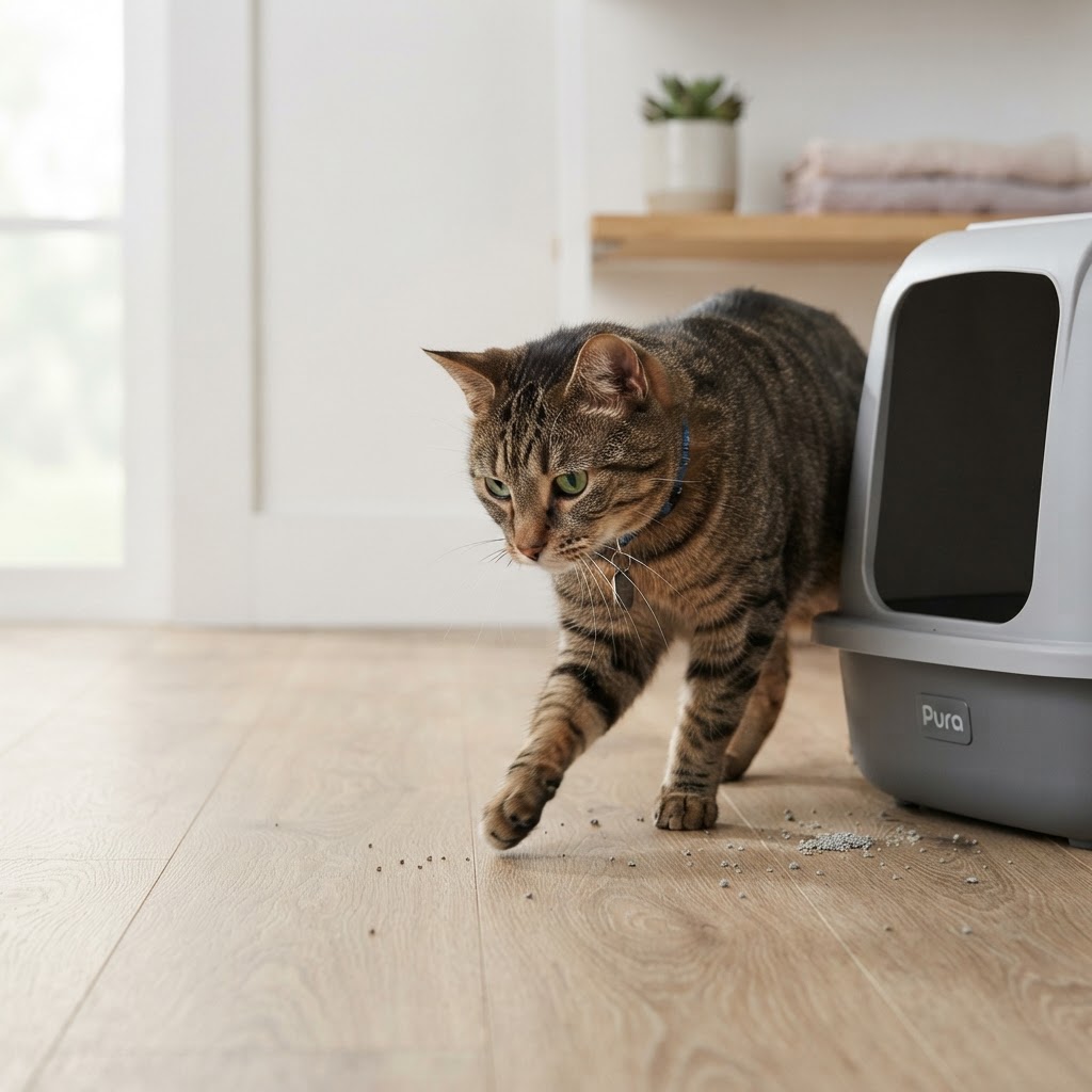 Gatto che gratta il pavimento dopo la lettiera: le cause veterinarie