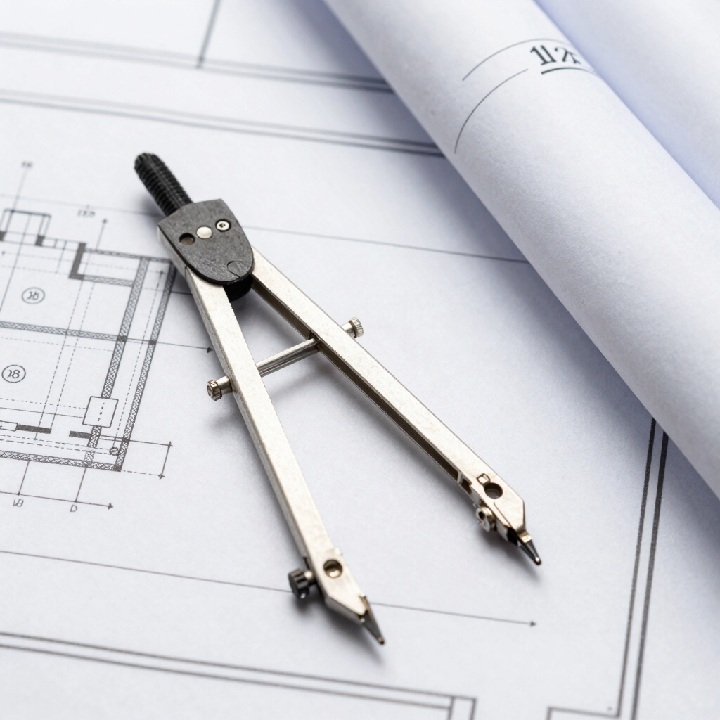 General contractor reviewing rooftop construction documents