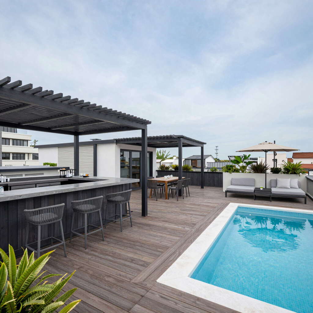 Aerial view of hotel properties nationwide with rooftop venues