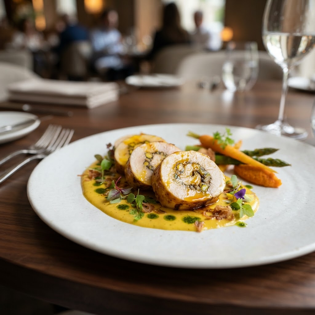 Saffron & Cardamom Halal Chicken Ballotine