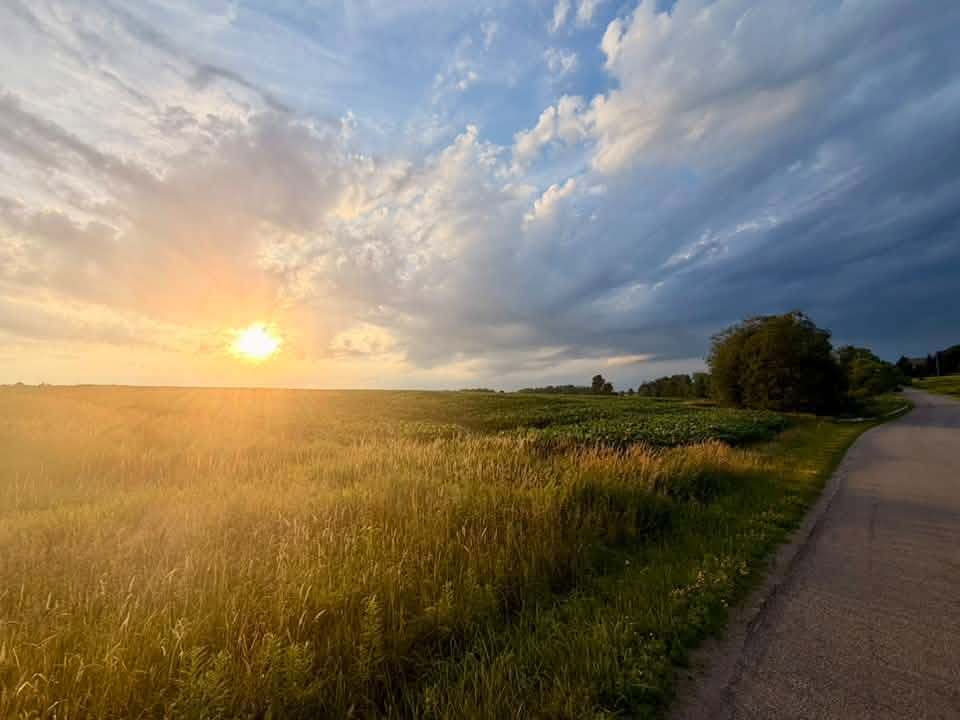 Greene Township countryside at sunset