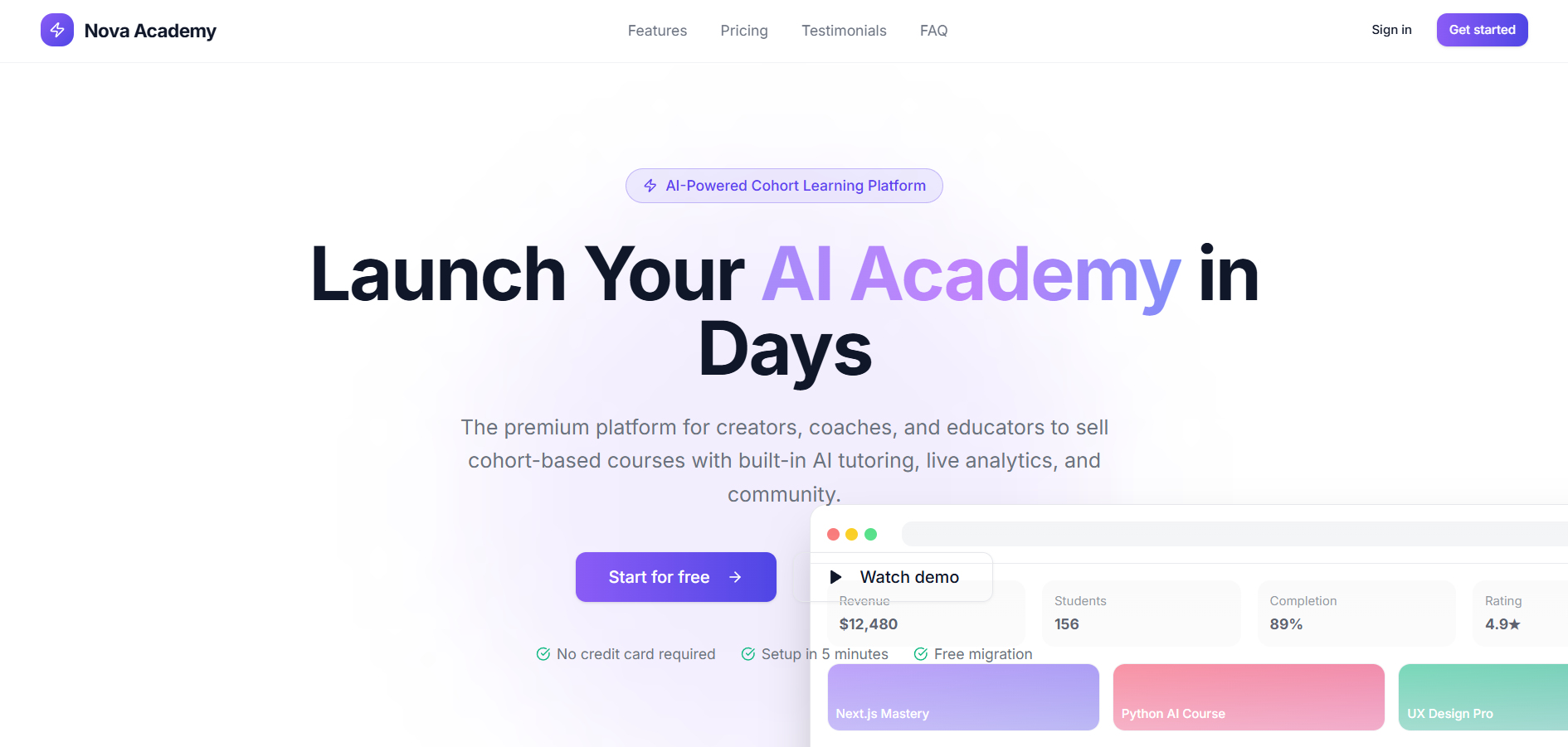 Nova Academy template preview
