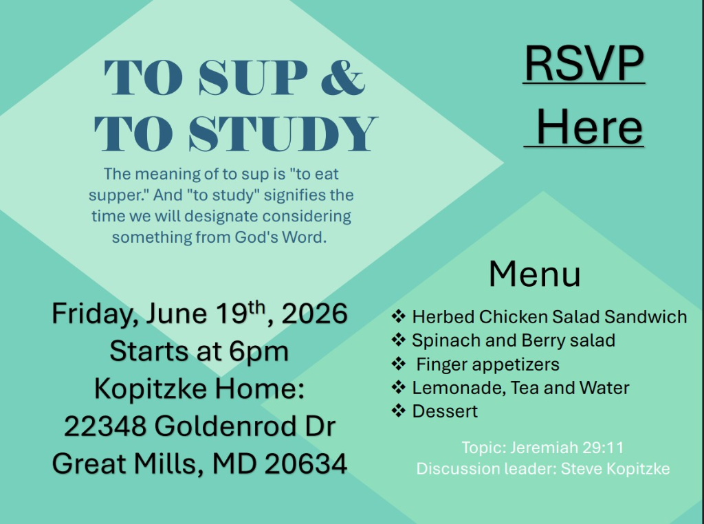 To Sup & To Study: A Summer Bible Study at the Kopitzke Home