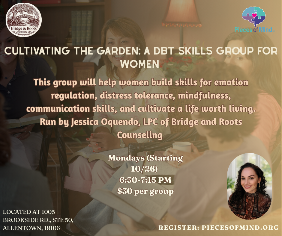 Cultivating the Garden DBT skills group flier for women