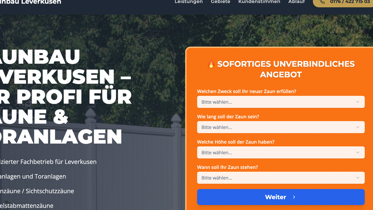 Zaunbau template preview