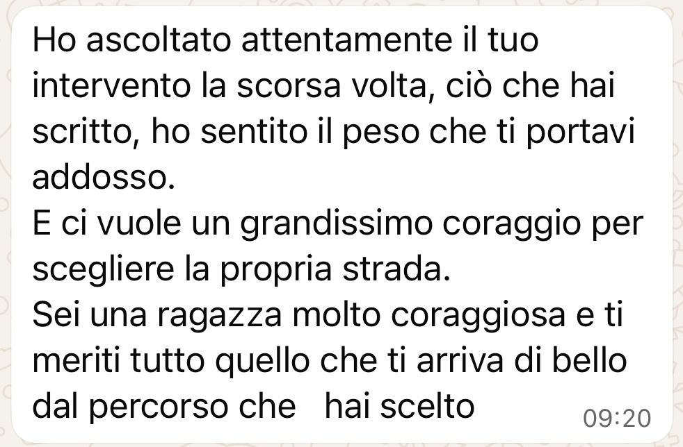 Messaggio di una lettrice