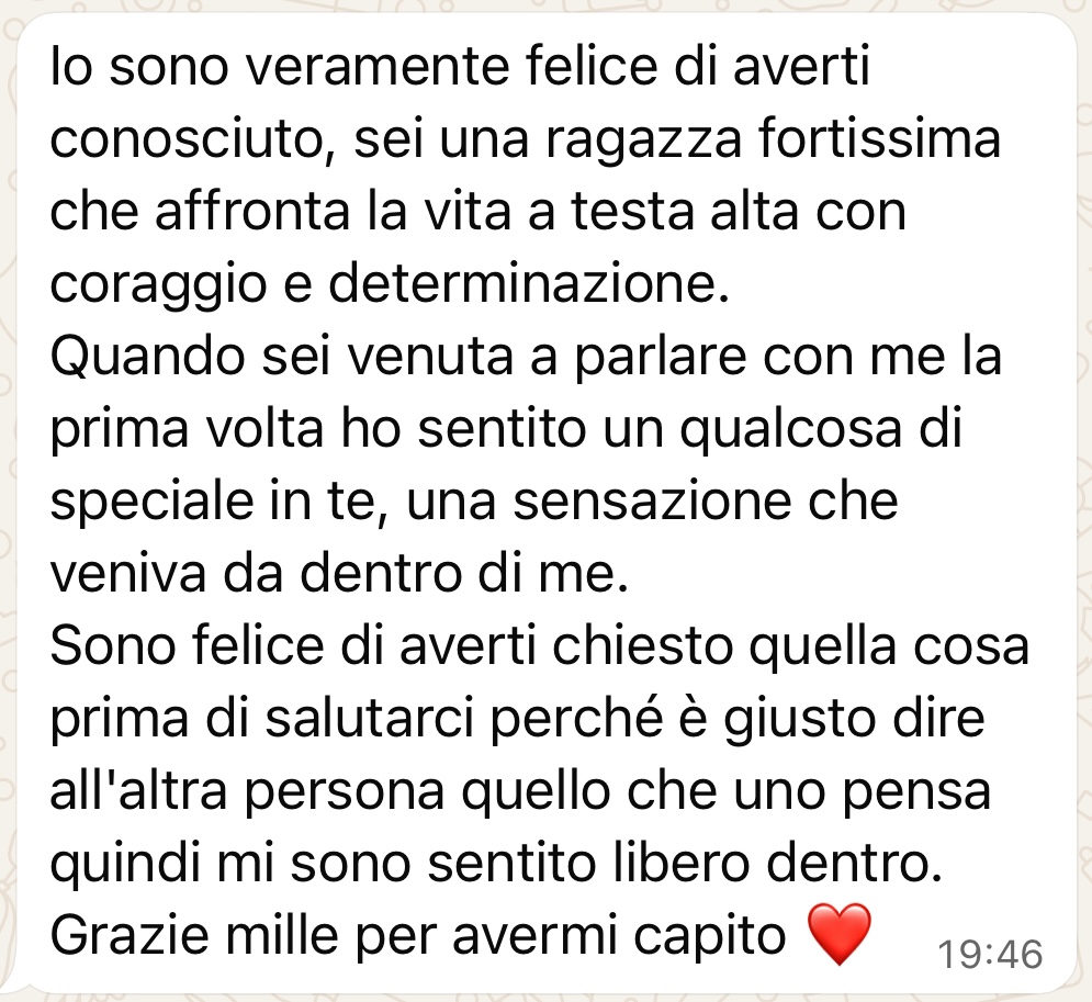 Messaggio di una lettrice