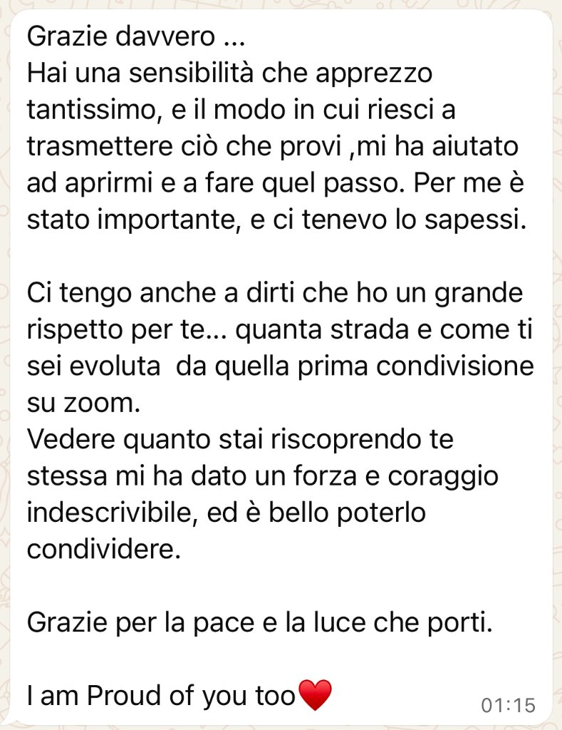 Messaggio di una lettrice