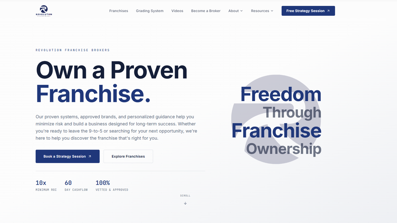 Revolution Franchise Brokers Website Template template preview