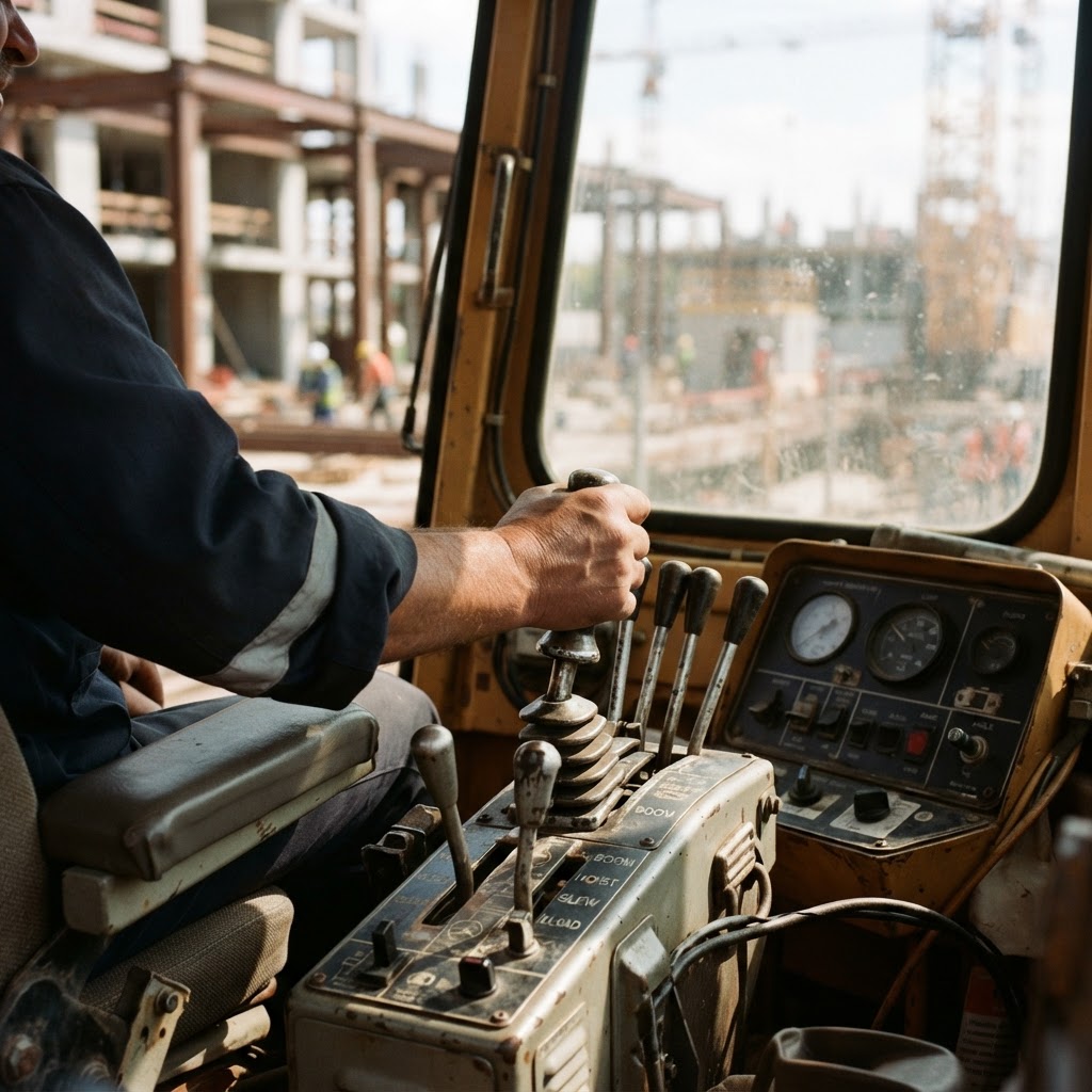 Crane Operator at Controls