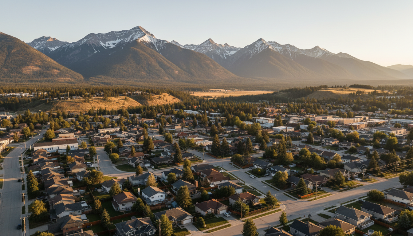 Cranbrook rooftops aerial view