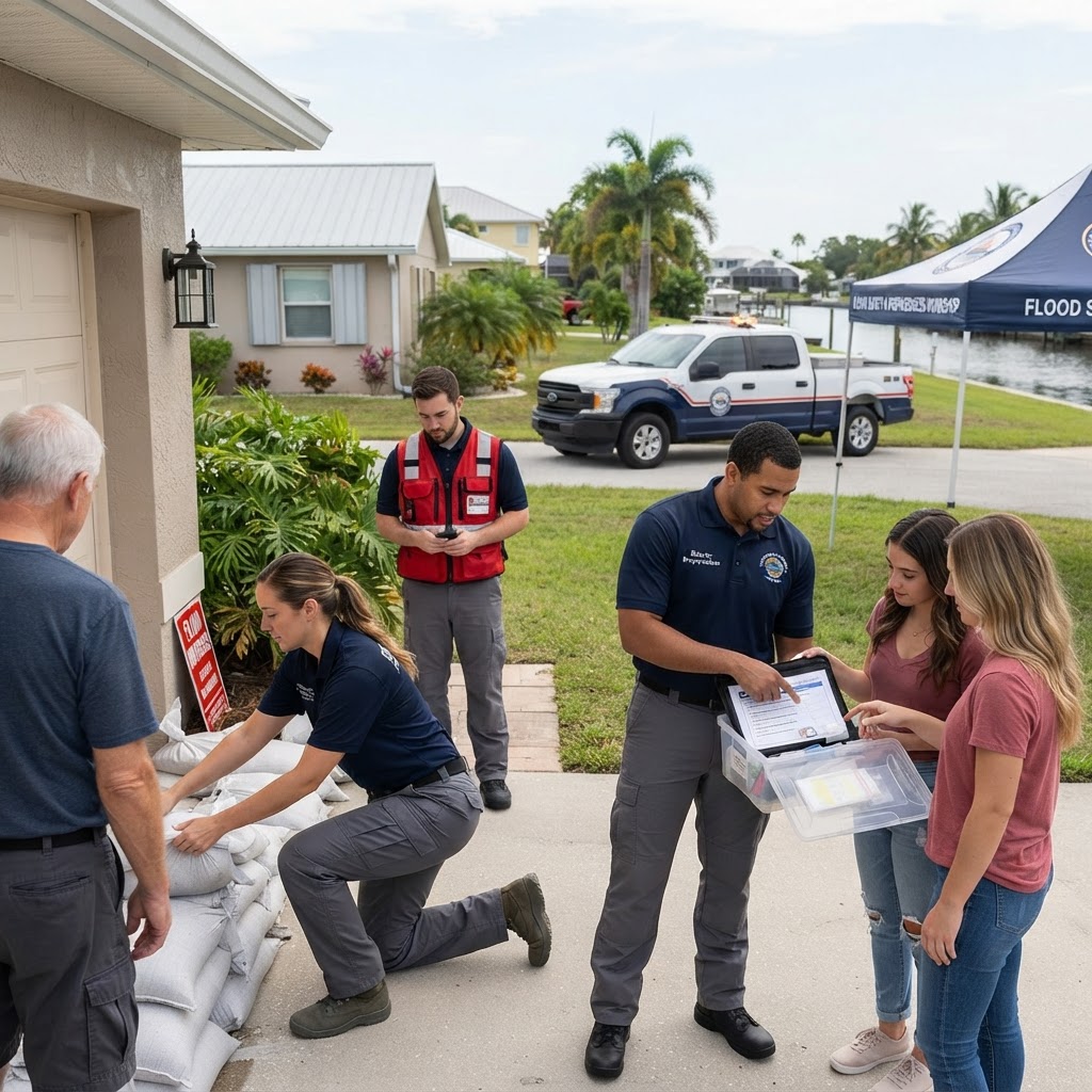 Illustration representing Flood Safety and Preparedness: Protecting Your Florida Home