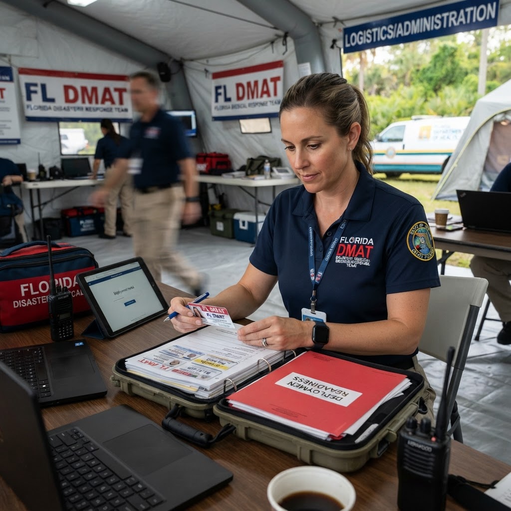 Illustration representing Credential Readiness: Maintaining Your Edge for Florida Disasters