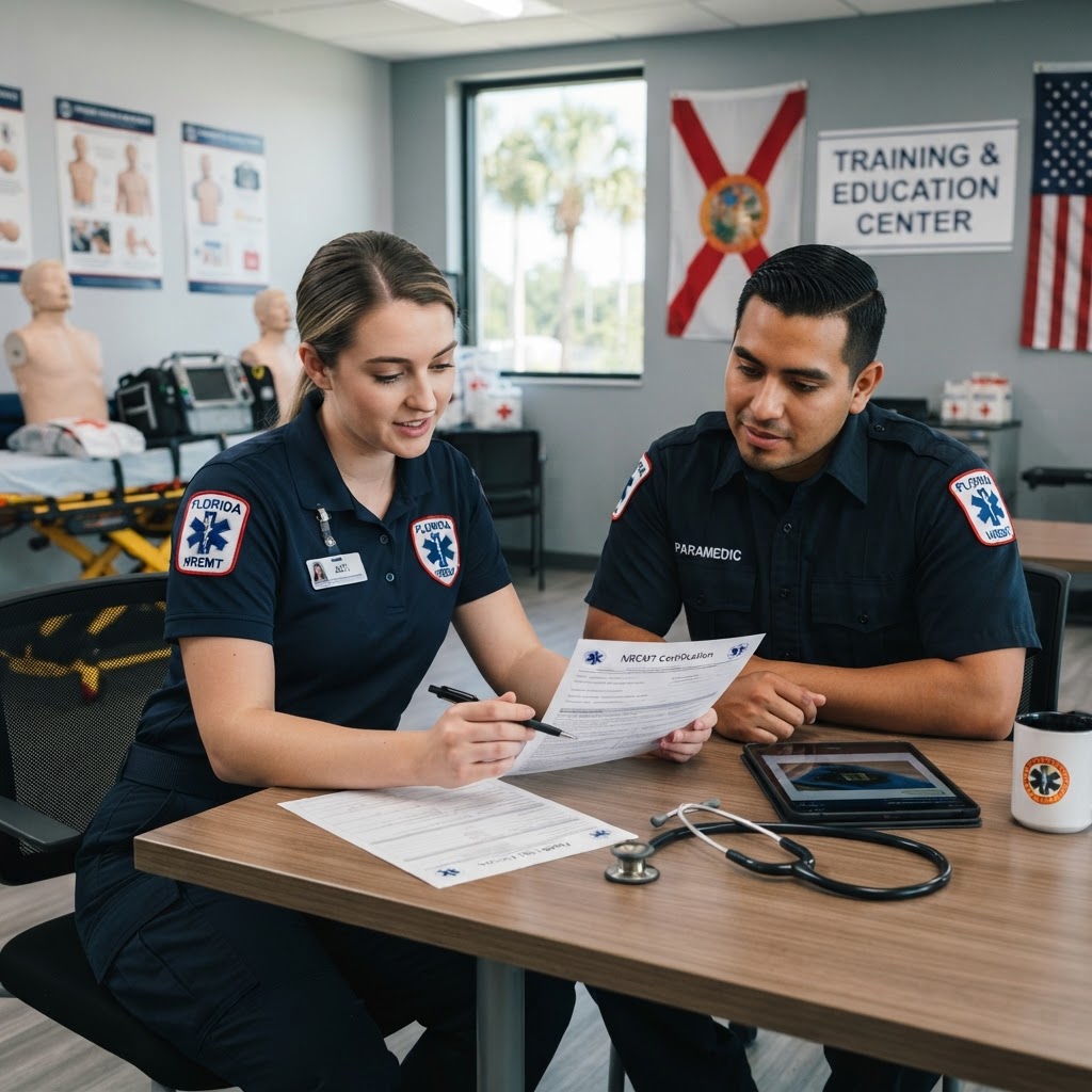 Illustration representing Navigating Your Path to Florida EMS Licensure Through NREMT