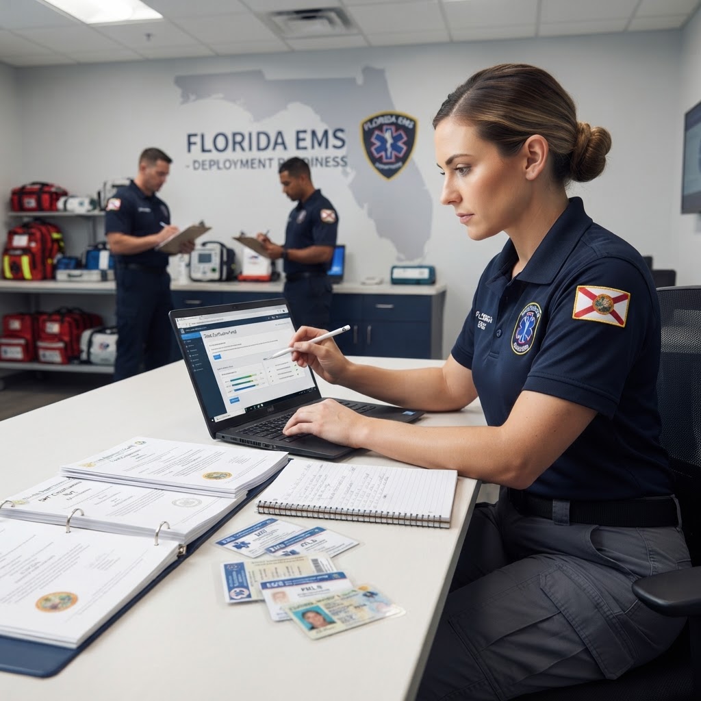 Illustration representing Credential Readiness: Ensuring Your EMS Certifications Are Always Deployment-Rea