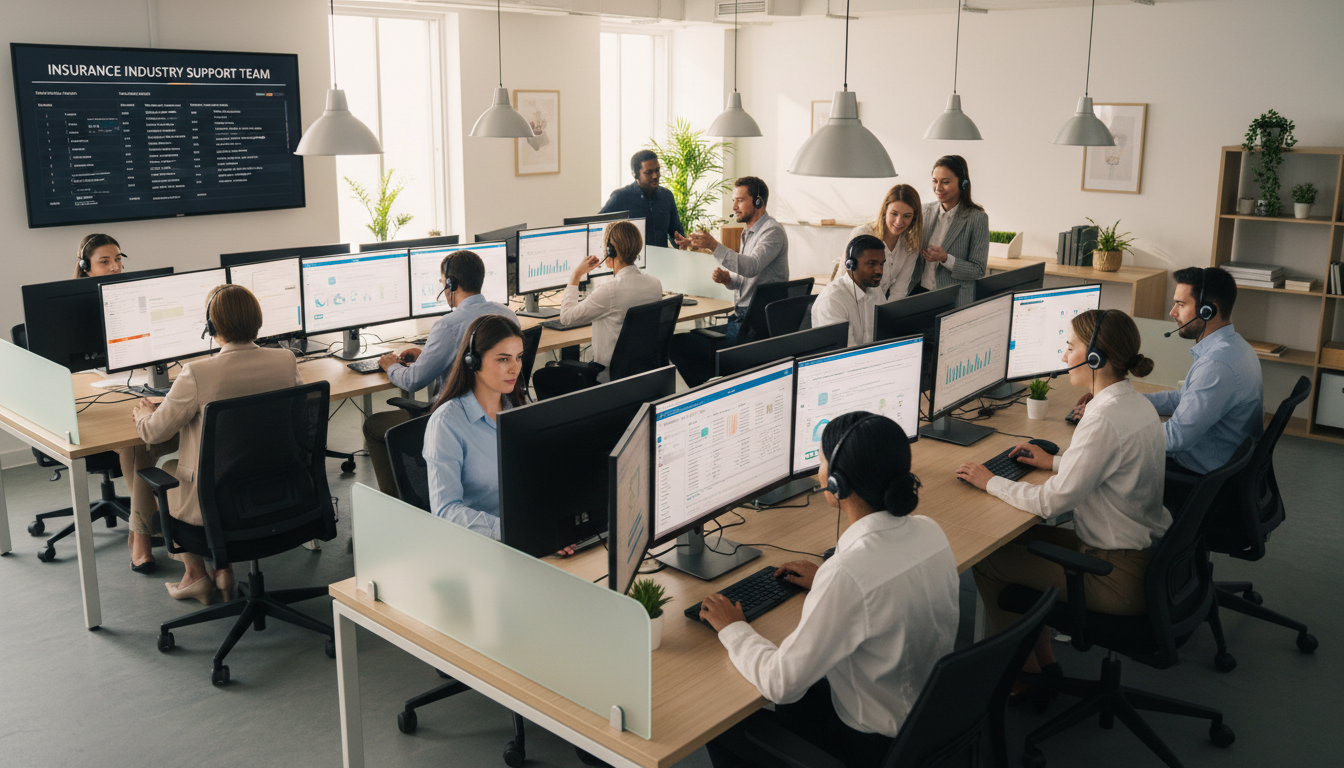 Professional virtual assistant team supporting insurance agencies