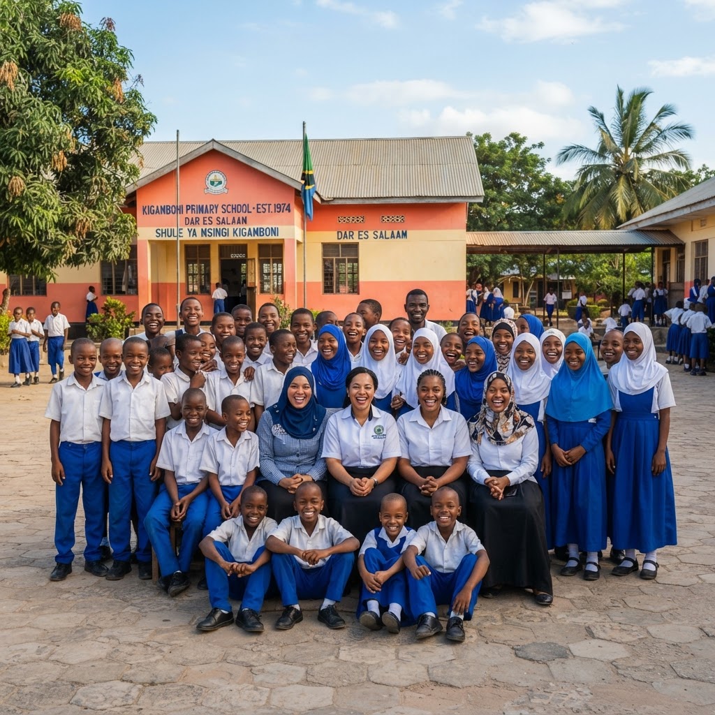 Students and teachers at Compass Schools