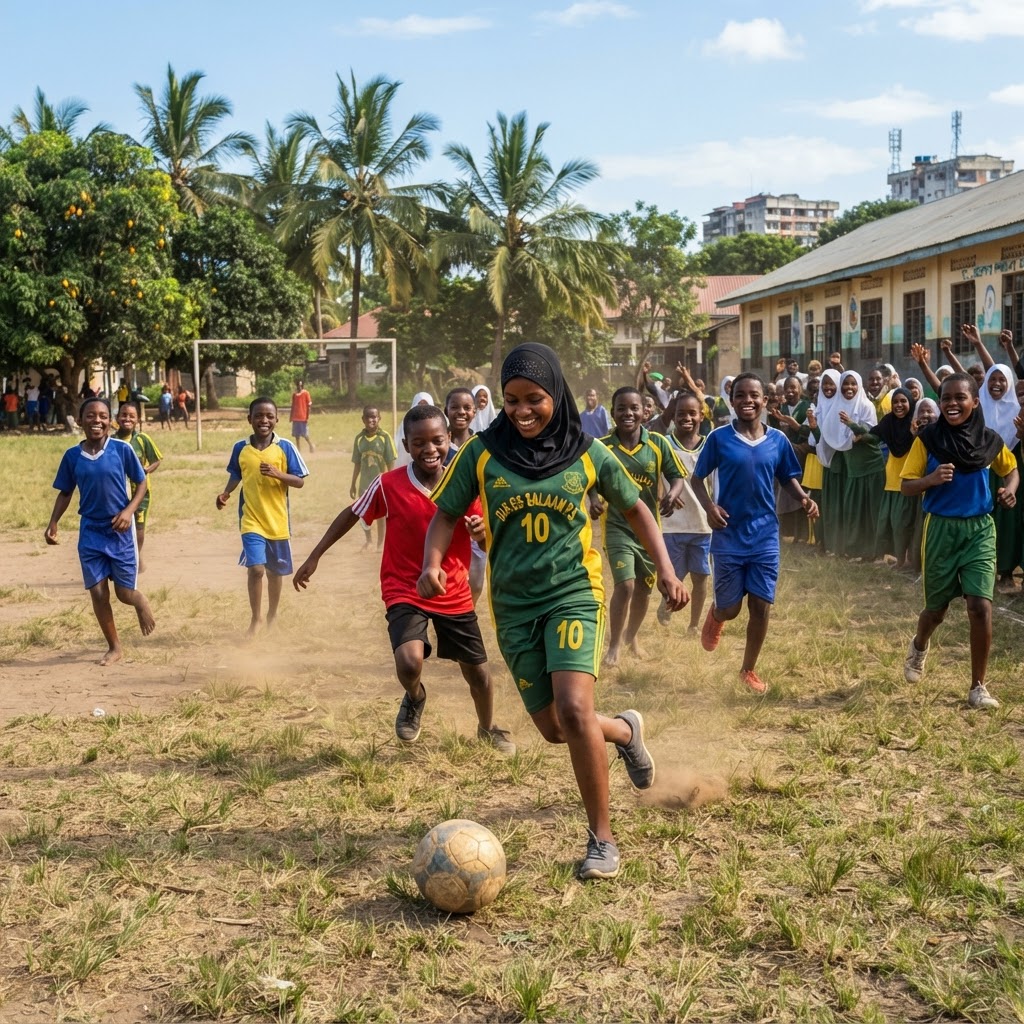 Football on the school field