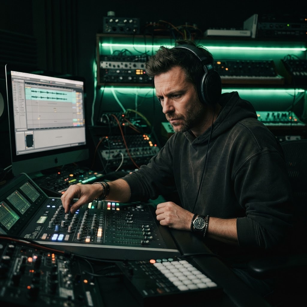 Alex Thrive in the studio