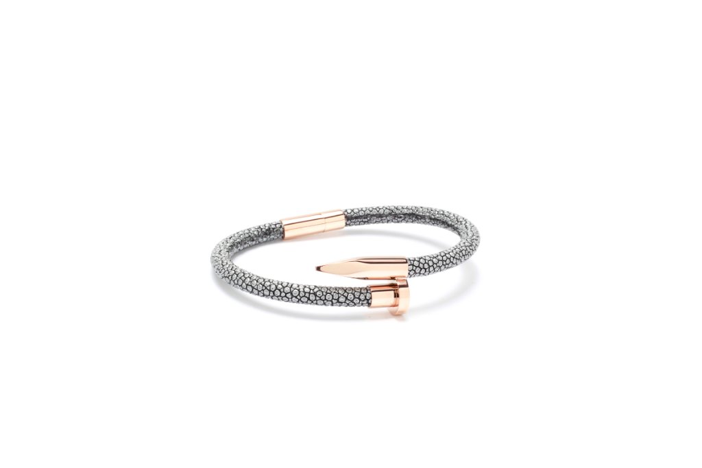 Stingray Nail Bracelet — Grey & Gold