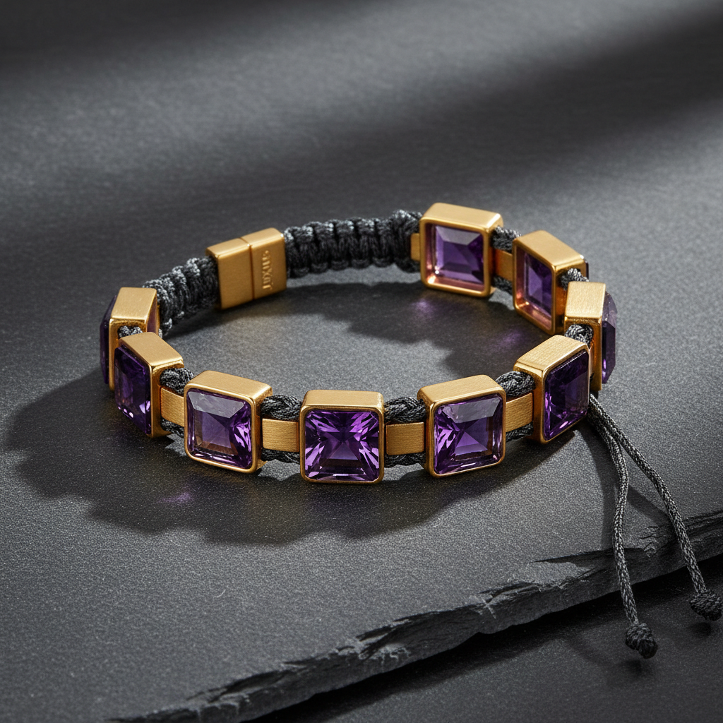 Amethyst Square Bracelet