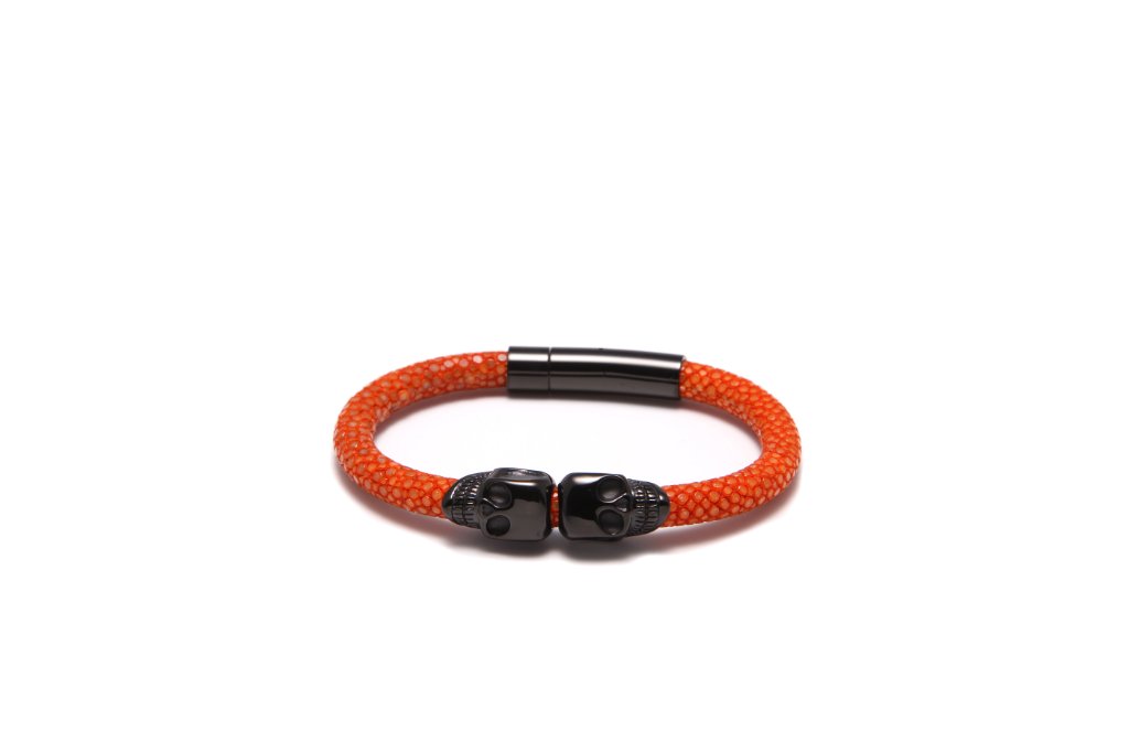 Stingray Skull Bracelet — Orange & Black