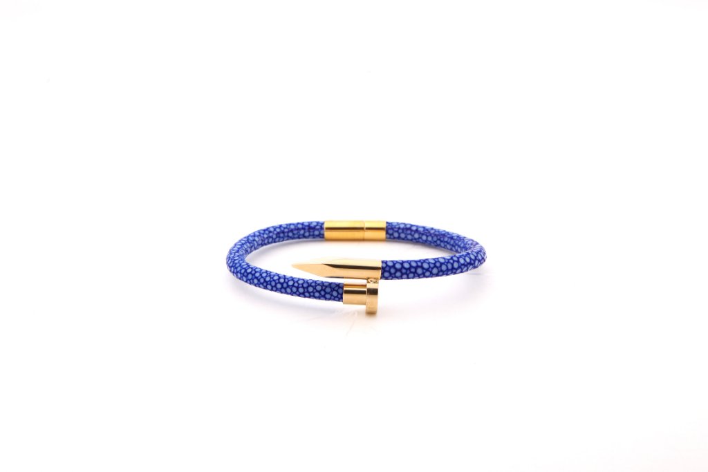 Stingray Nail Bracelet — Royal Blue & Gold