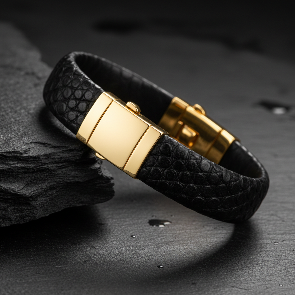 Stingray Leather Bracelet (Crimson)