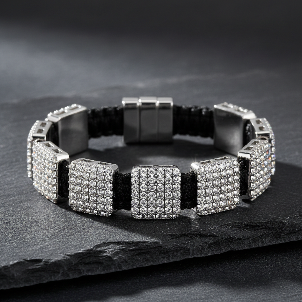 Silver All Cubic Zirconia Crystal Bracelet