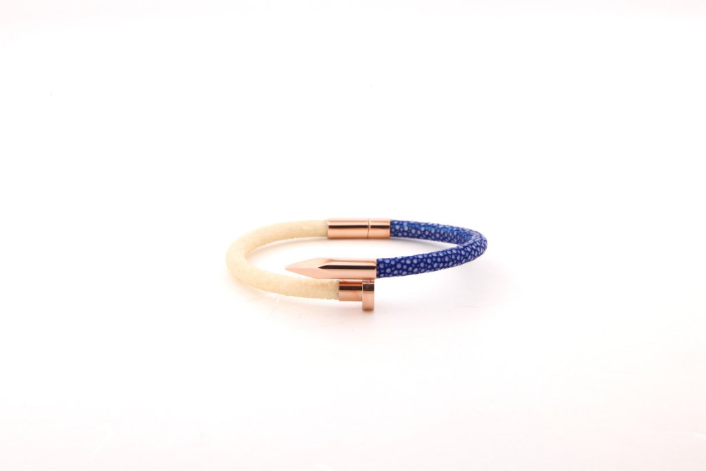 Stingray Nail Bracelet — Dual · Blue & Ivory