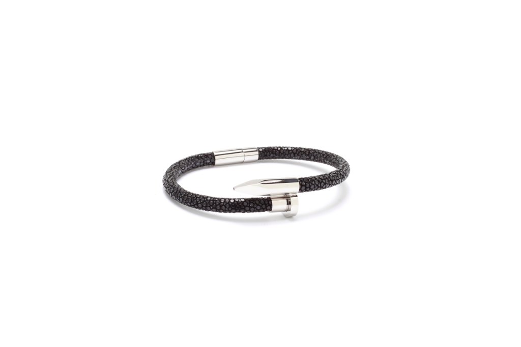 Stingray Nail Bracelet — Emerald & Rose Gold