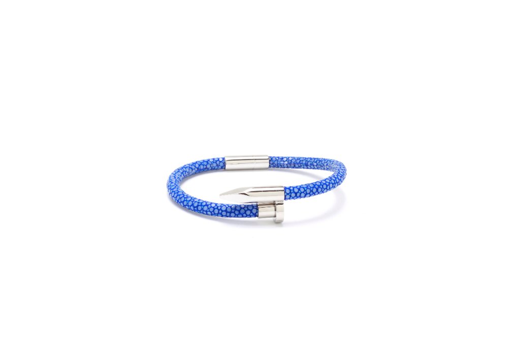Stingray Nail Bracelet — Blue & Silver