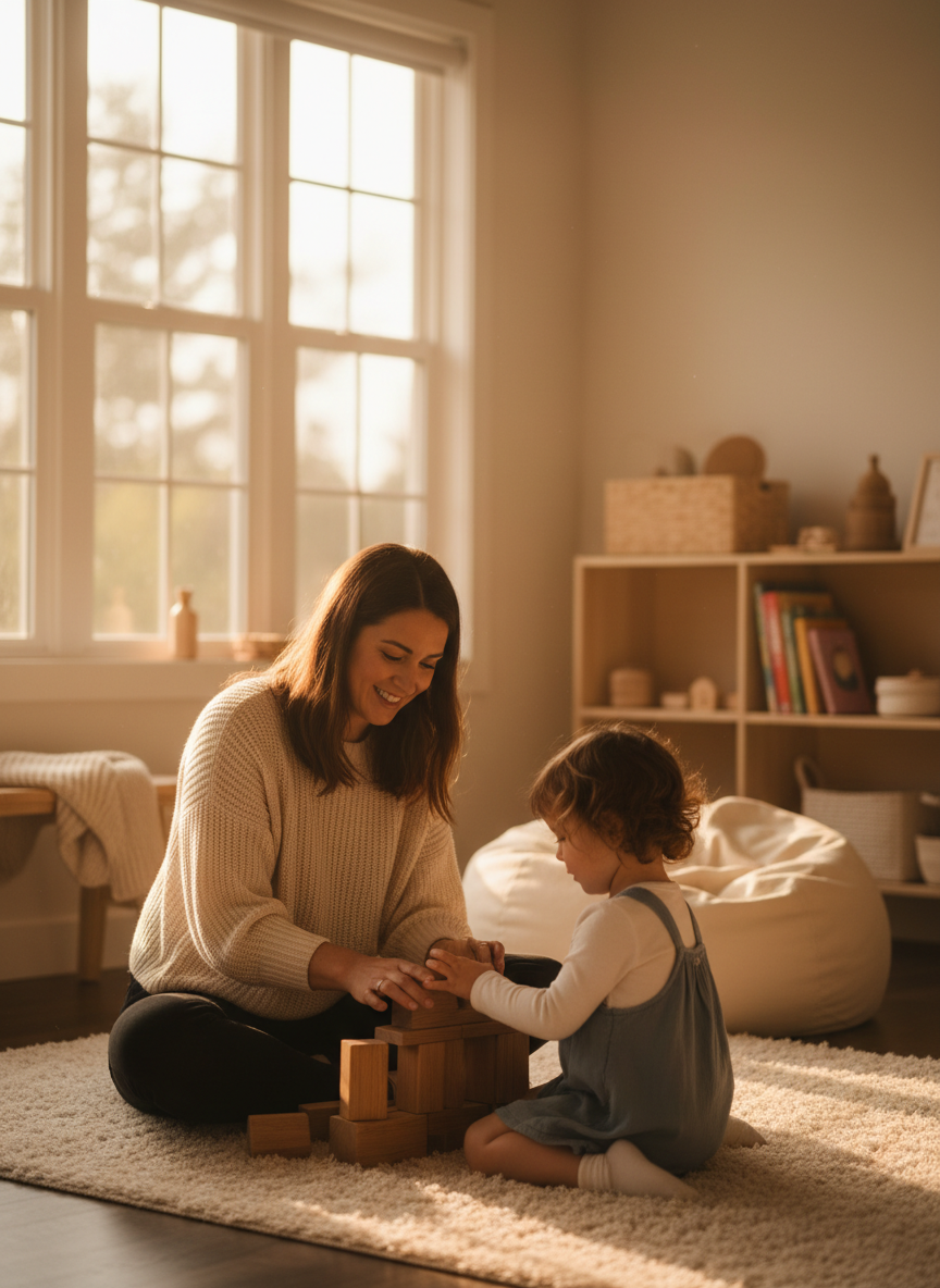Compassionate ABA therapy session with a child and therapist
