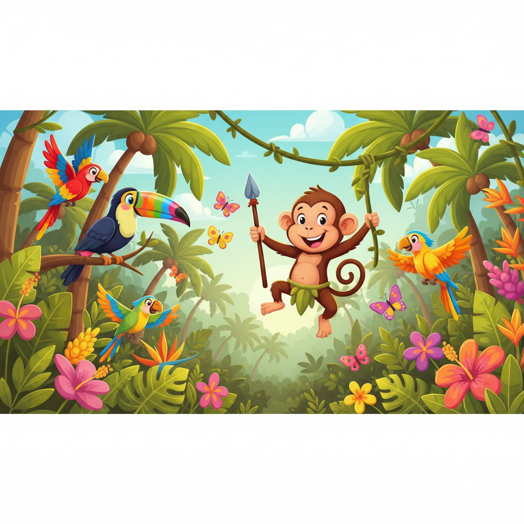 Animales amigables de la jungla para Semillitas de Amor