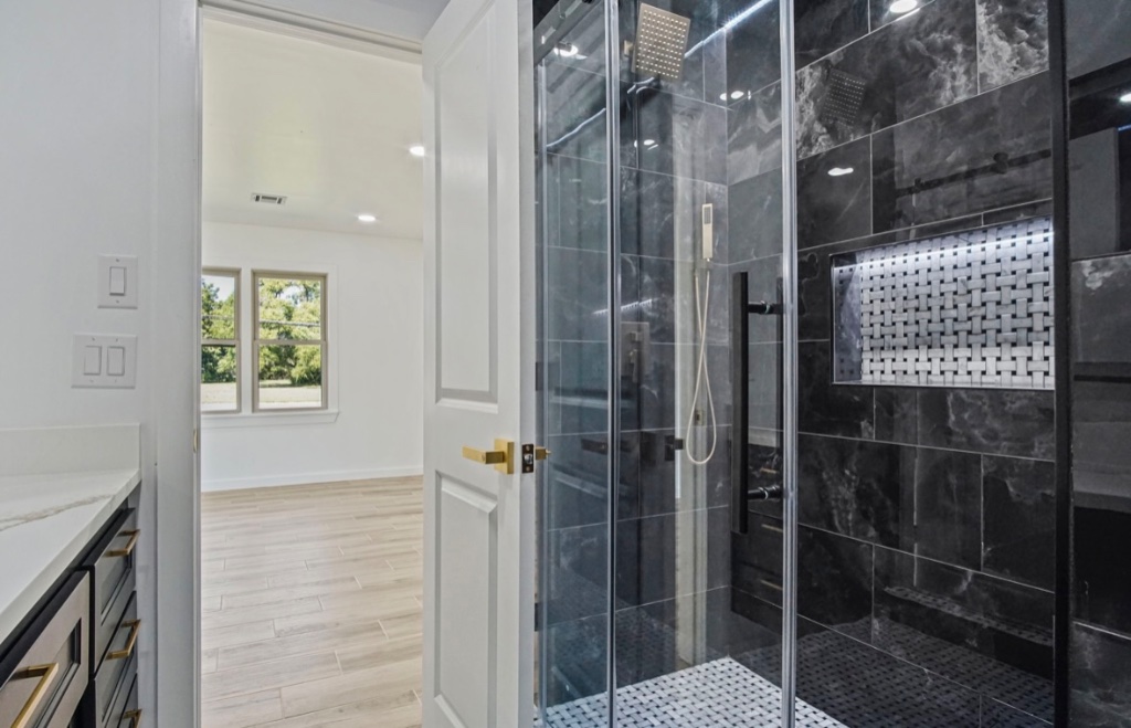 Glass-Enclosed Shower