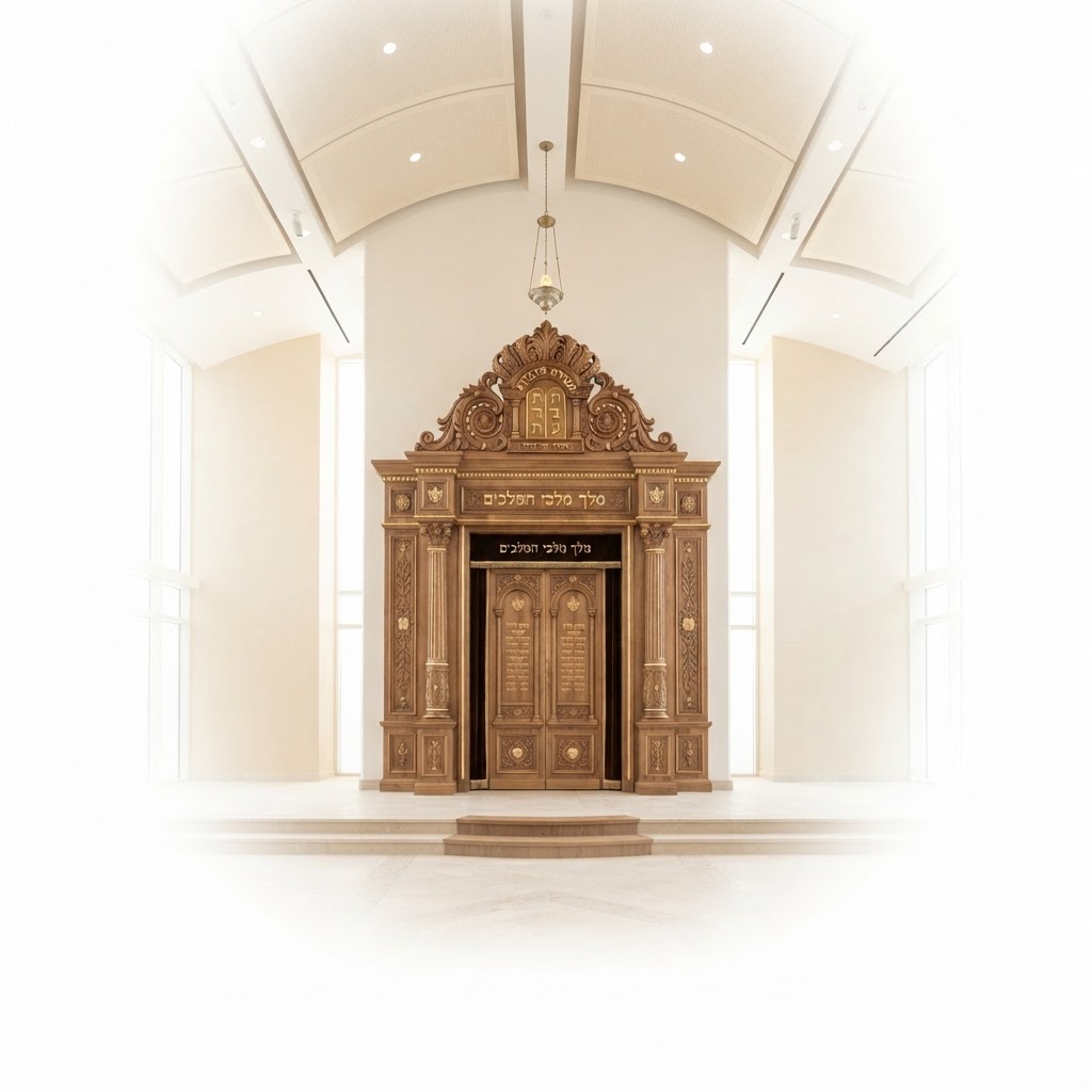 A grand Sephardi Aron Kodesh in a synagogue sanctuary