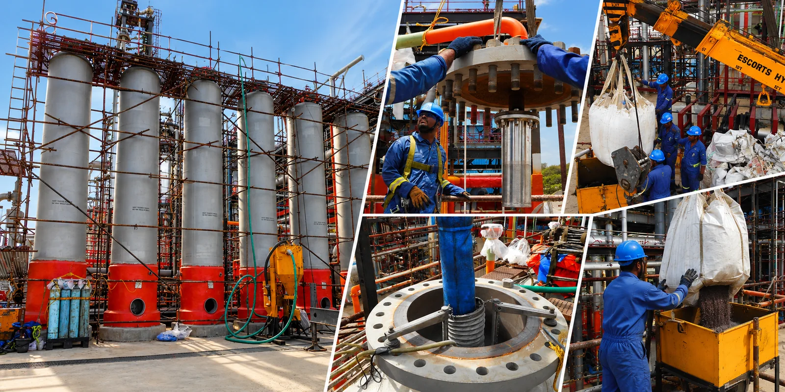 Adsorbent replacement services — molecular sieve loading and vessel maintenance